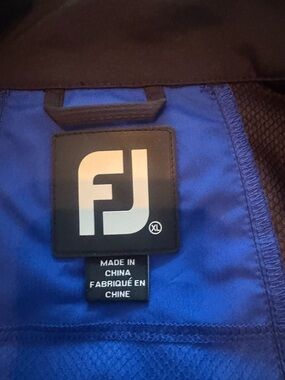 FootJoy White Golf Polo with Navy Embroidered Logo